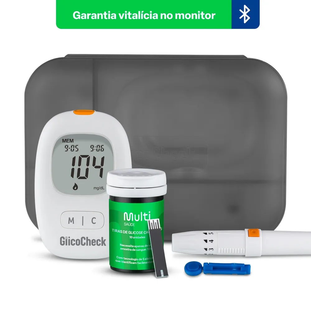 Glicocheck Care Plus Glycemia Monitor-Bluetooth-Multi Health-HC488