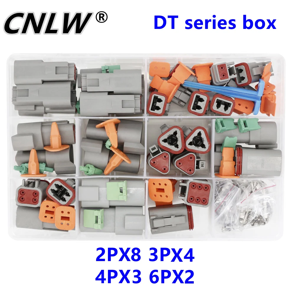 17 Sets DT04-2P/DT06-2S Waterproof Connector with Needle Remover Sealed 14-20AWG Automotive Electrical Connectors