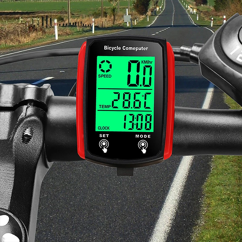 New Wired Speedometer For Bicycle Bike LCD Speed Odometer English Waterproof Bike Accessories Luminous For Day/Night Cycling
