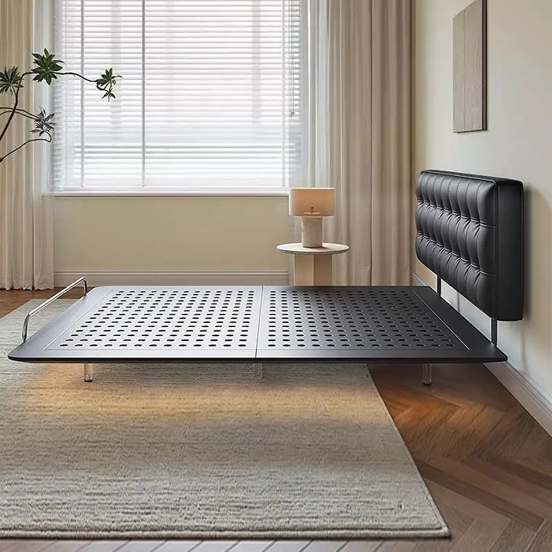 سرير رئيسي رفيع بجانب السرير، سرير معلق من الفولاذ الكربوني #2