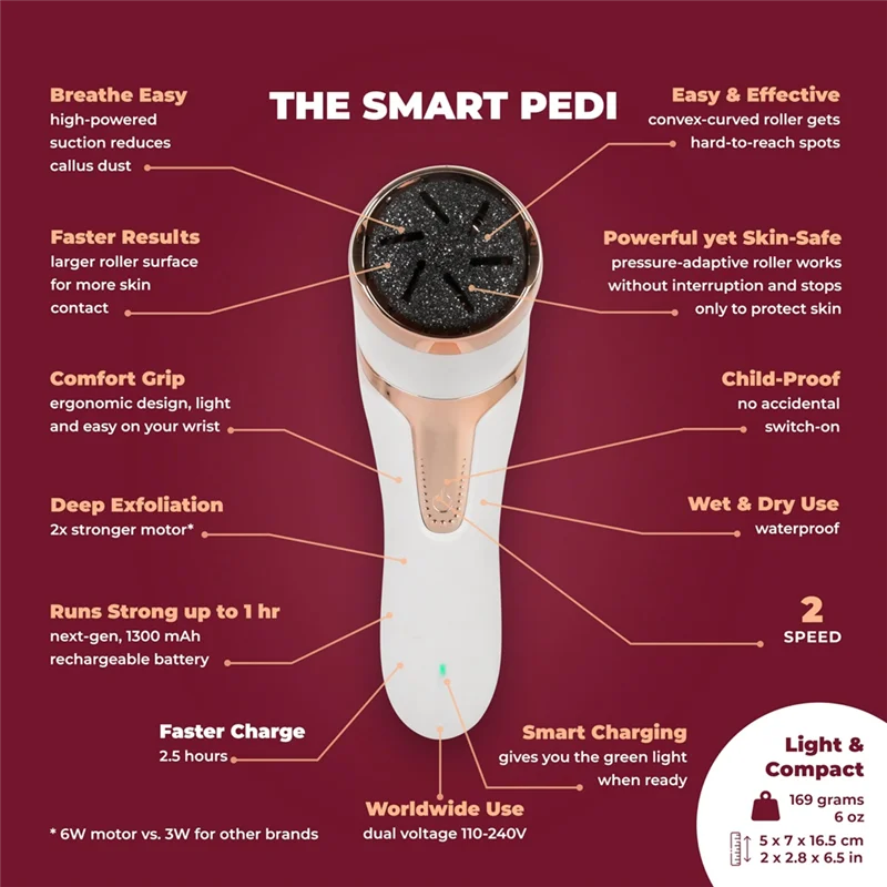 

【Деся сегодня@】Электрическое средство для удаления мозолей, шлифовальная машинка для ног, лучше всего подходит для сухих, твердых, потрескавшихся пяток, портативная домашняя пемза для ног