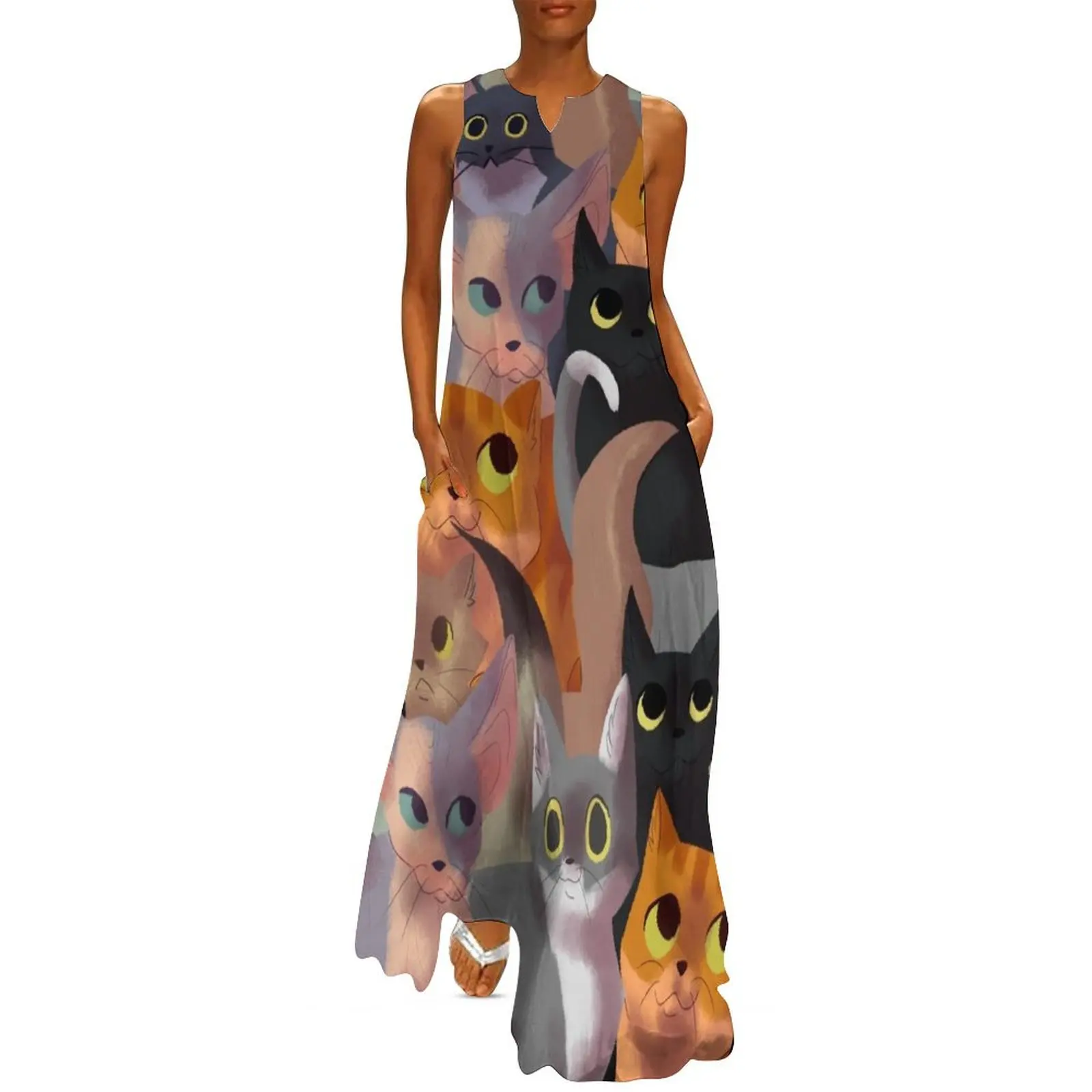 

Lotsa cats Long Dress dress women summer Dress woman Woman clothing