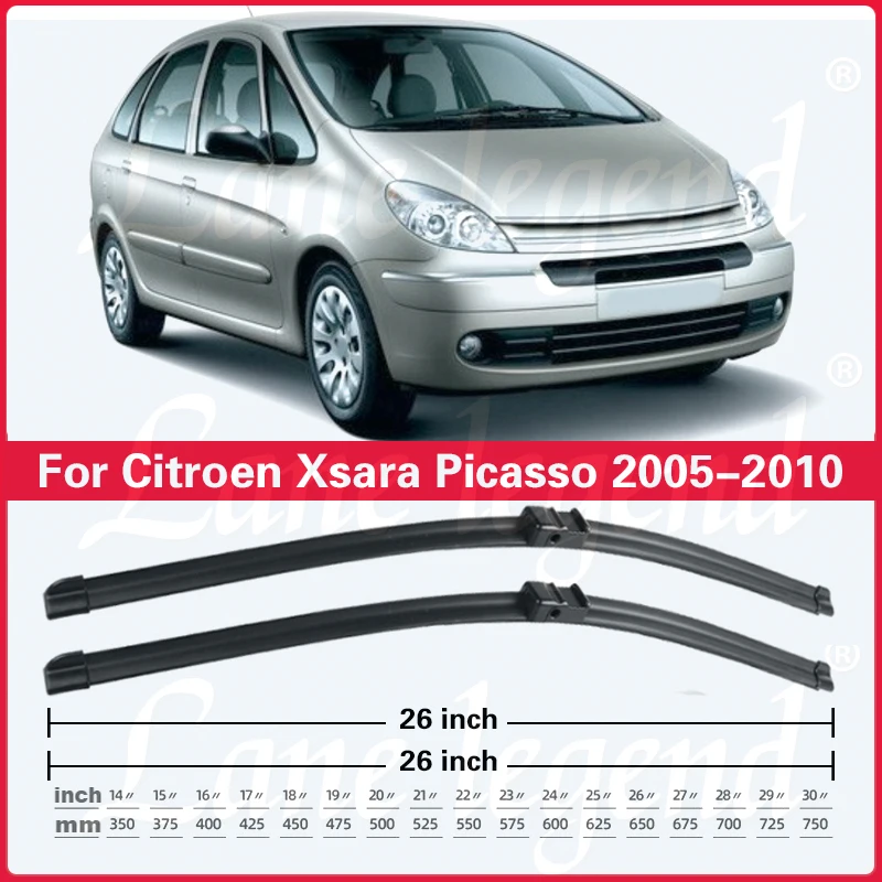 For Citroen Xsara Picasso 2005 2006 2007 2008 2009 2010 Front Rear Wiper Blades Windshield Windscreen Car Accessories 26\