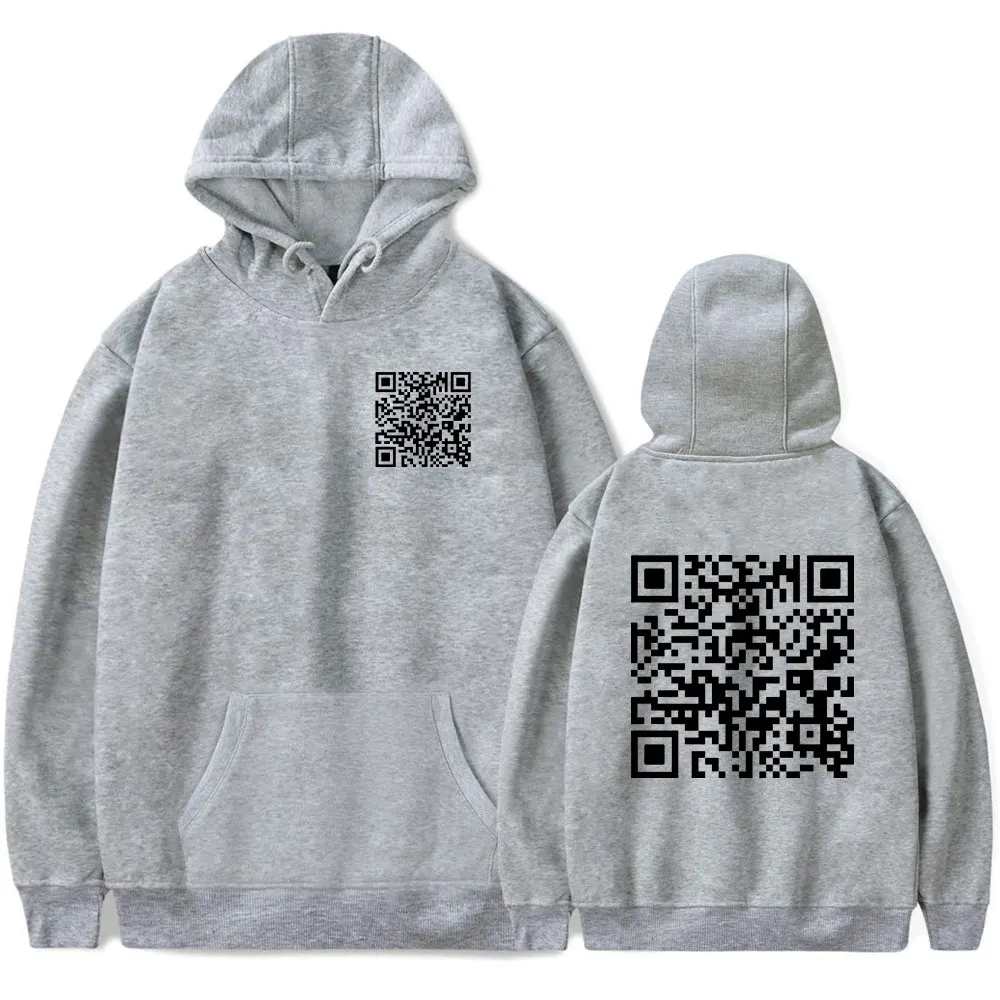 Забавный цифровой QR-код с капюшоном Wanna Date Me QR-код, толстовка с капюшоном и карманом на шнурке, мужские/женские пуловеры в стиле хип-хоп, одежда