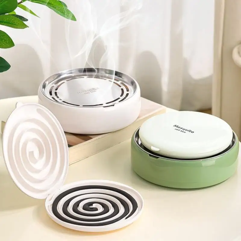 Mosquito Coil Tray Mosquito Repellent Holder Portable Mosquito Coil Holder With Handle High-temperature Resistant Metal Incense