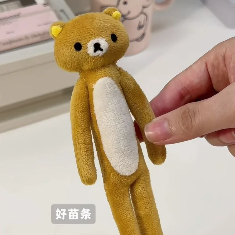 Japanese-Style Cartoon Long Legs Rilakkuma Plush Toy Pencil Case Wallet Hanging Ornament Desktop Decoration Friend Birthday Gift - view 4