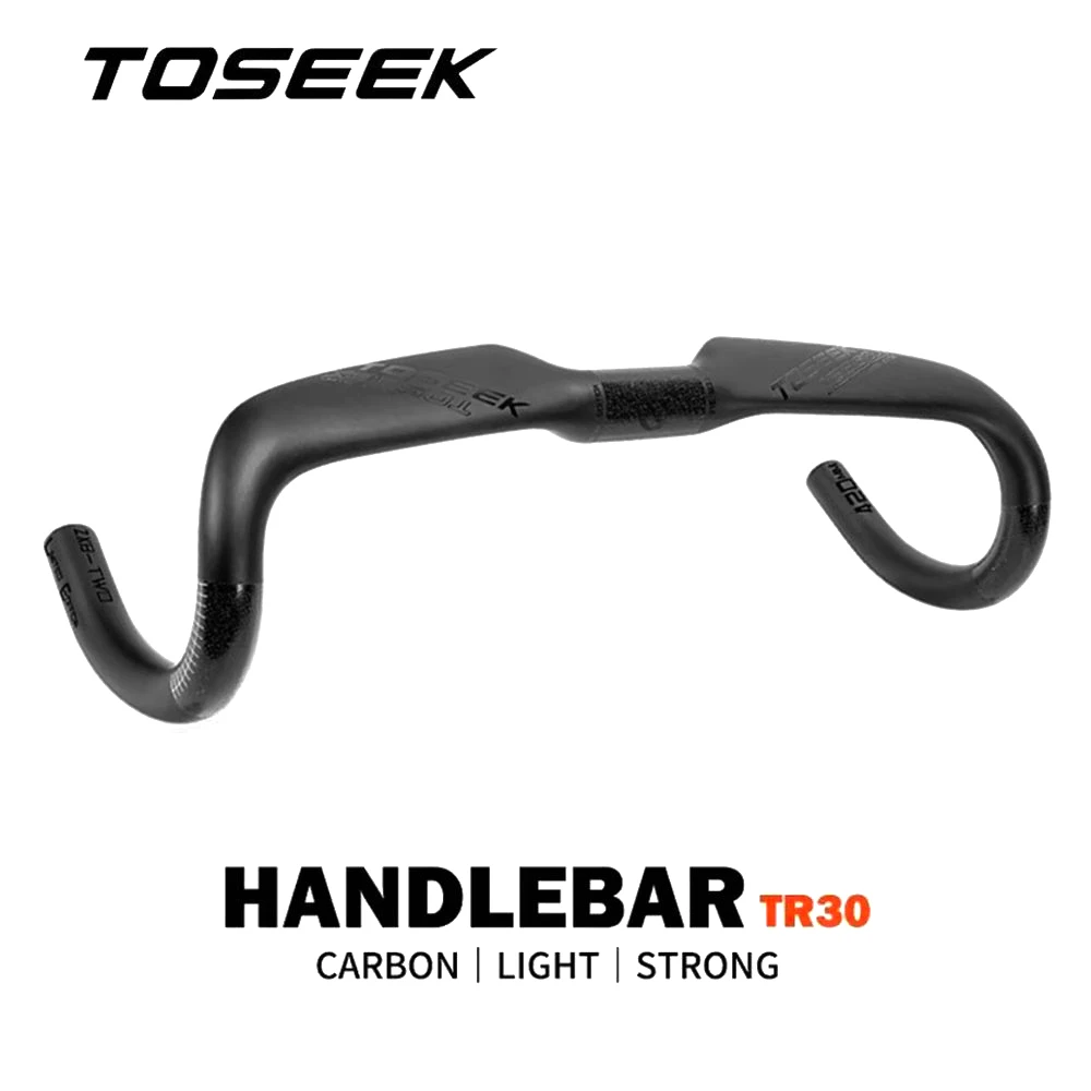 

TOSEEK TR30 Ultra Light Carbon Fiber Bicycle Road Handlebar 380/400/420/440mm Internal Routing Bike Road Handle Bar 31.8mm