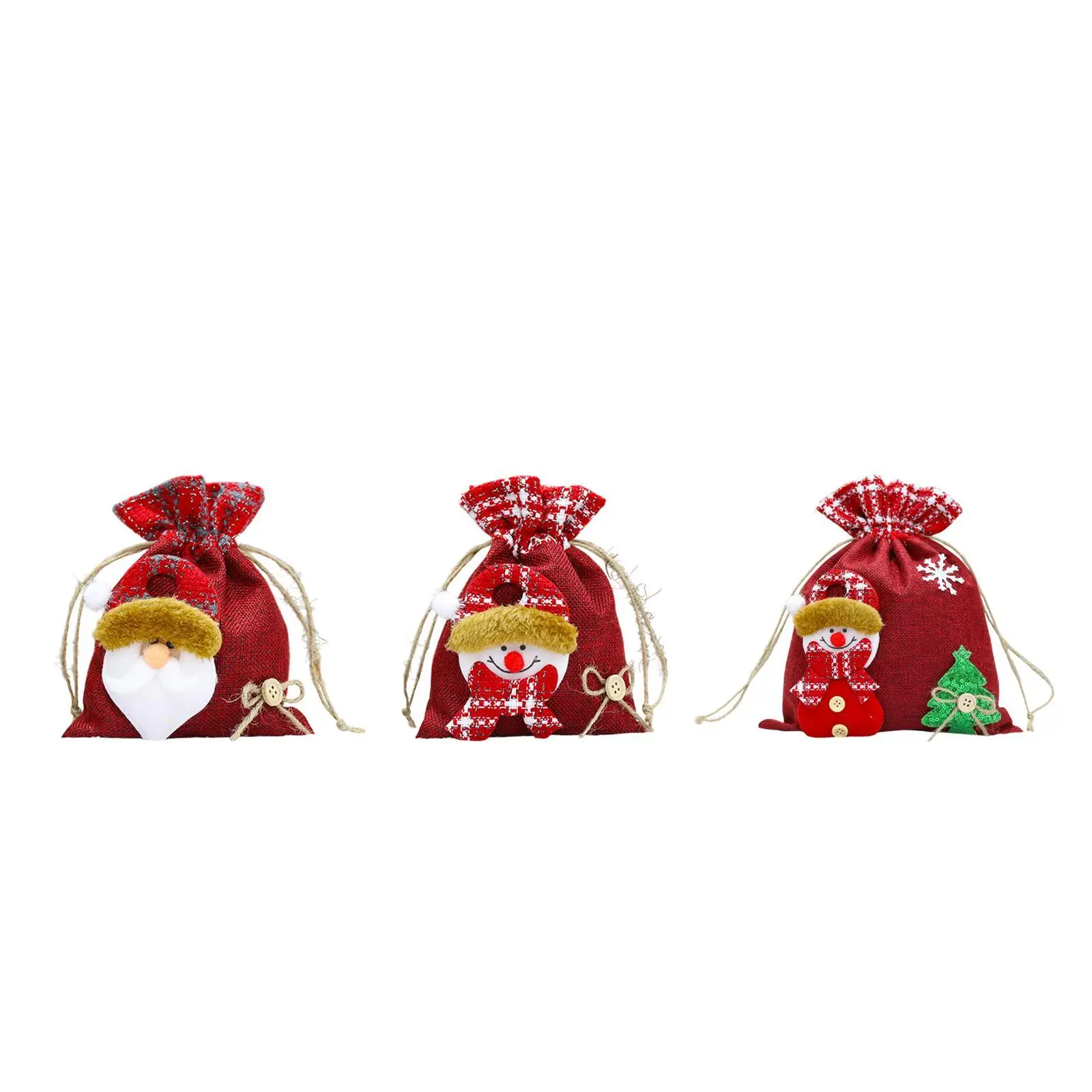 Christmas Drawstring Gift Bag Candy Sweet Goodie Wrapping for Family Gatherings Christmas Eve Apple Supplies Party Favor Office