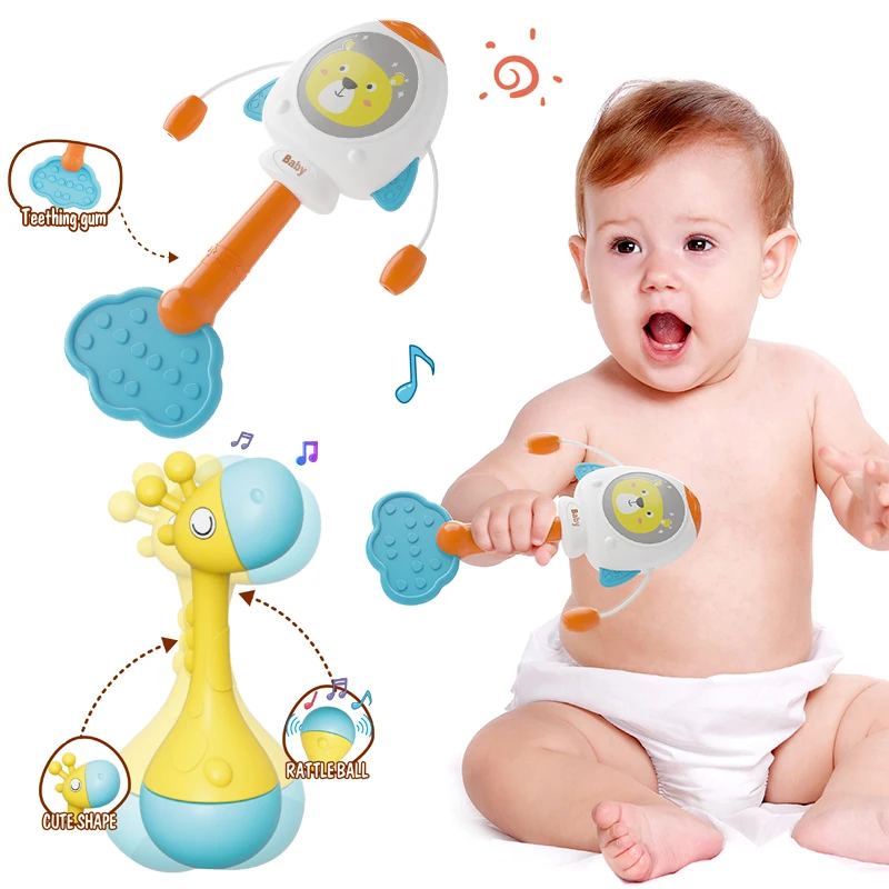 아기 모래 망치 장난감 드러머 흔들리는 딸랑이 기린 아기 딸랑이 흔들어 유아 어린이 몬테소리 대화 형 교육 장난감