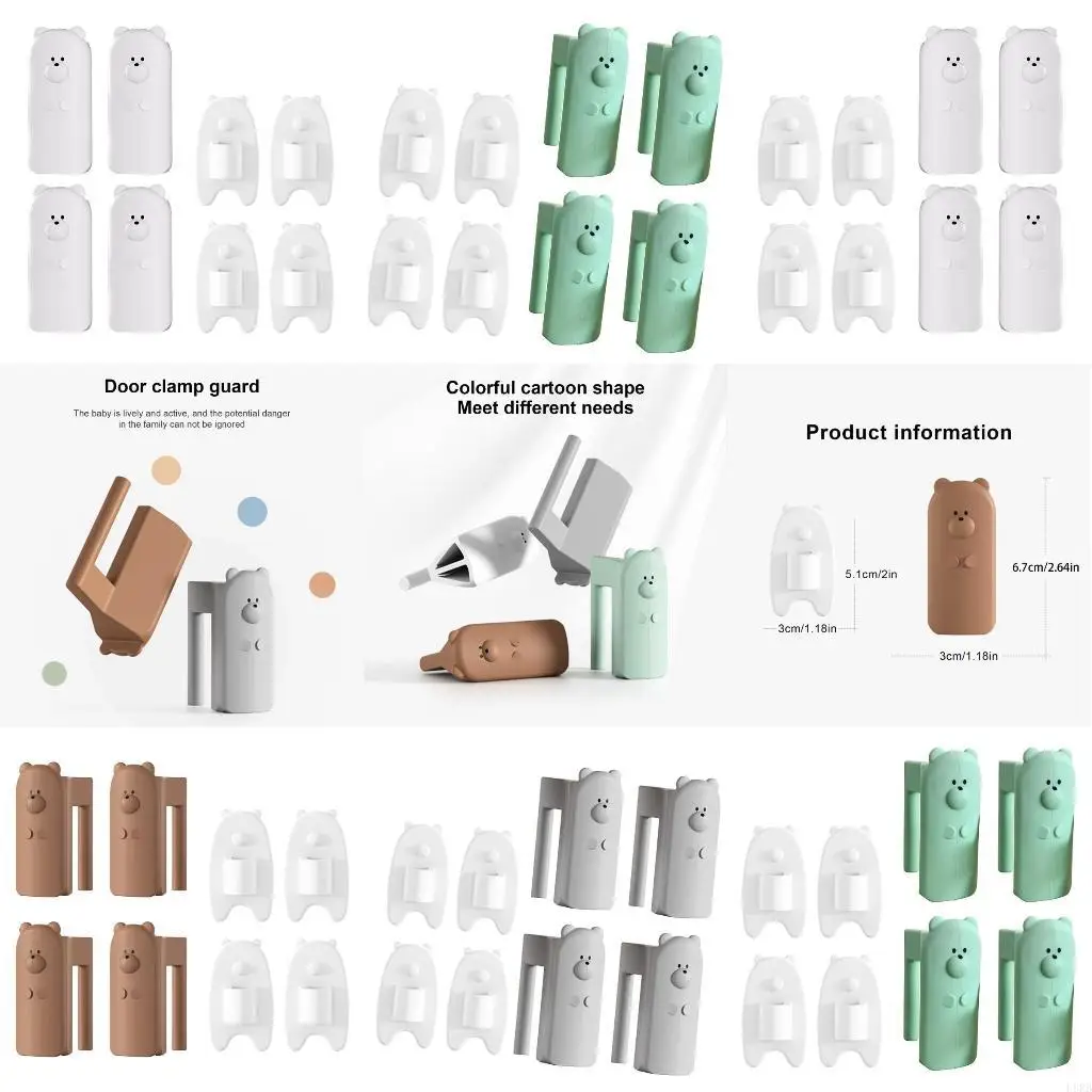 

4Pc Door Pinch Guard Security Finger Protections Door Stoppers Baby Safety Door Lock Guard Cartoon Bear Finger Protector L8RB