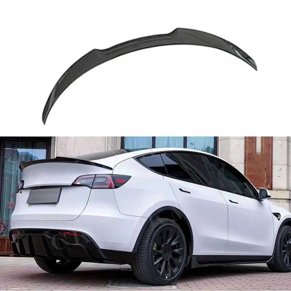 Carbon Fiber Duckbill Rear Trunk Wing Spoiler for Tesla Model Y 2021+  Rear Trunk Wing Spoiler Add On Car Style