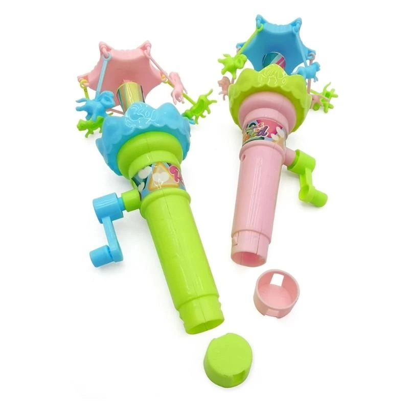 Q0KB لعبة Carousel دوارة مثيرة مع LED أضواء يدوي التشغيل تضيء