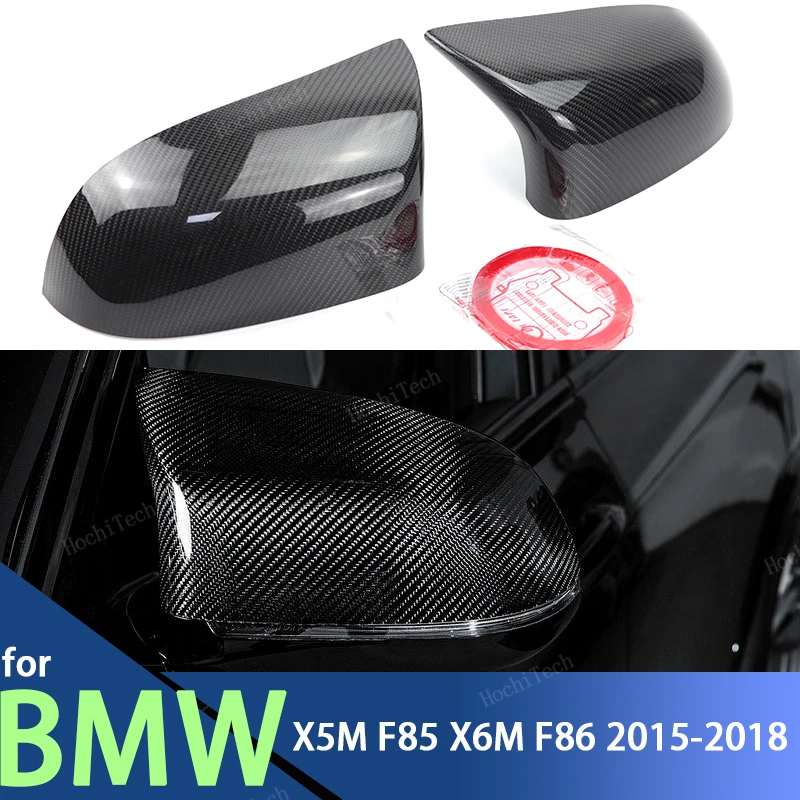 

Real Carbon Fiber Side Mirror cover Cap Sticker overlay for BMW X5M F85 X6M F86 2015-2018 Add on Cap Caps