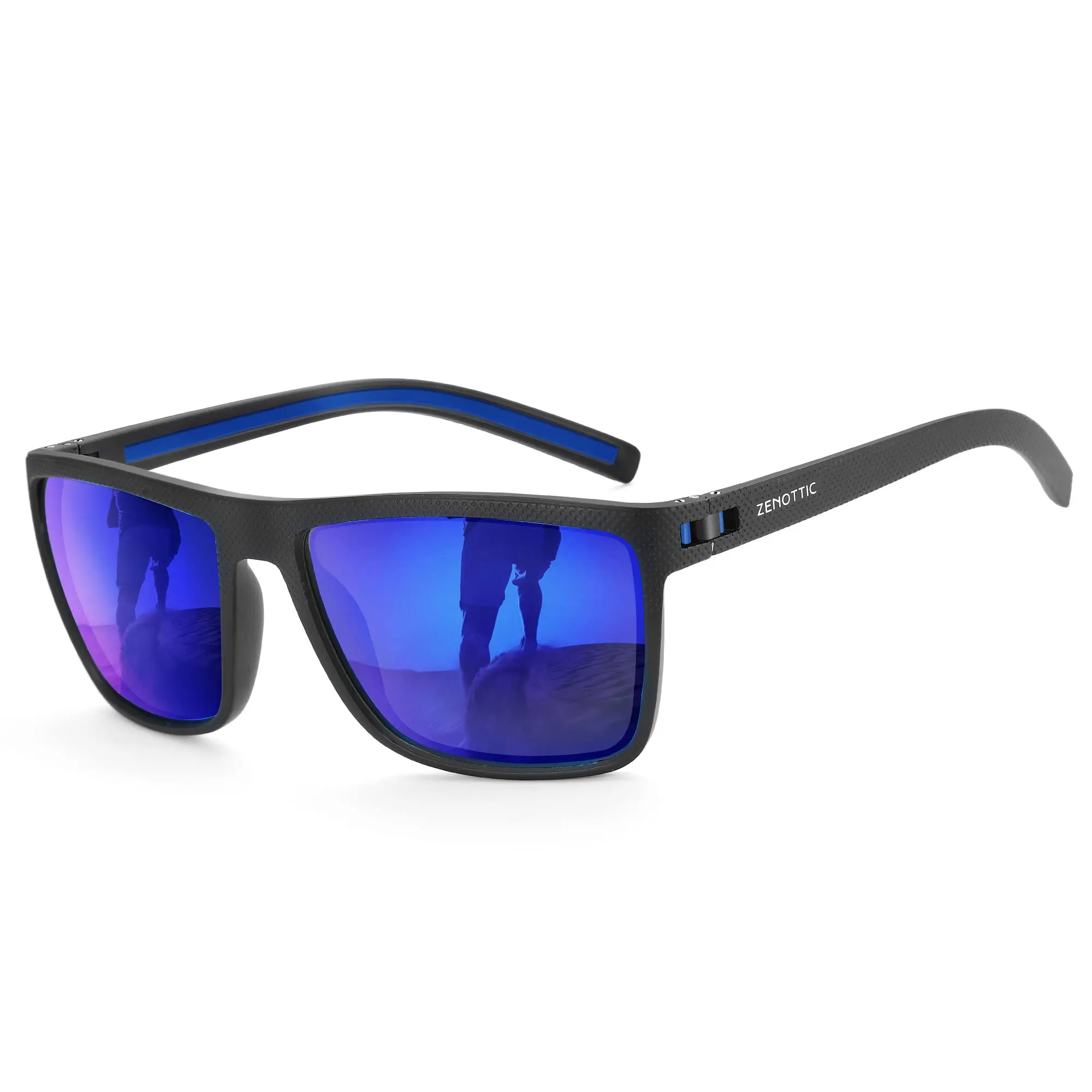 ZENOTTIC Modische polarisierte Sonnenbrille für Damen und Herren, leichter TR90-Rahmen, UV400-Schutz, quadratische Sonnenbrille 3