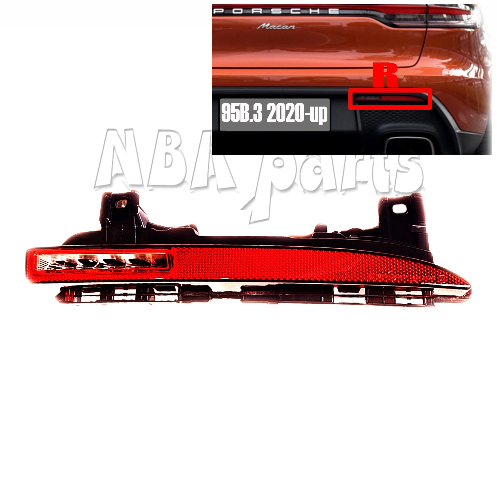 Rear 2in1 Fog Reflector for Porsche Macan 95B.3 Fit 2.0T 2.9T T Sport GTS Turbo S SUV 2022 2023 2204 Bumper Driver Side Left