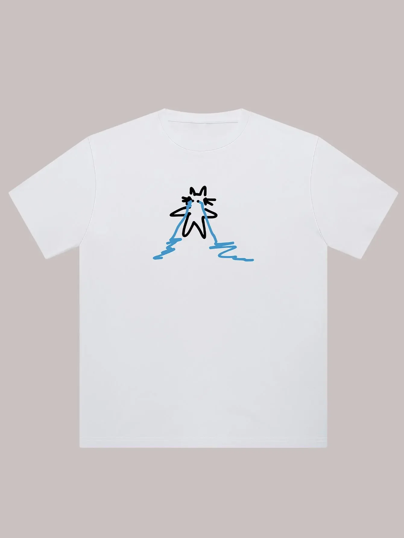 

Летняя повседневная футболка для женщин, милый американский мультяшный слезочный принт, модный расслабляющий топ, повседневная женская одежда, кавайная одежда