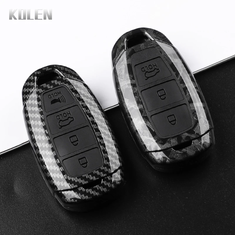 

ABS Carbon Fiber Style Car Key Case Cover For Hyundai I30 Ix35 KONA Encino Solaris Azera Grandeur Ig Accent Santa Fe Palisade