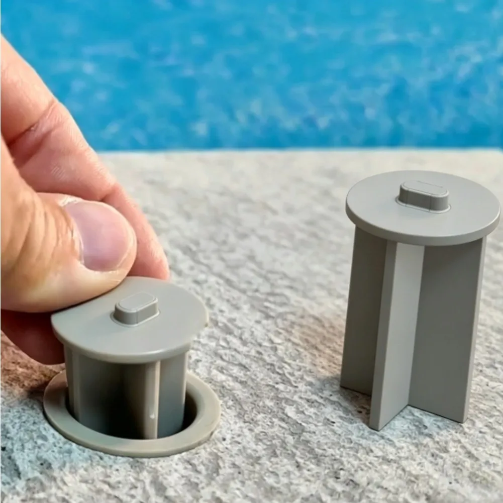 25Pack Pool Fence Cover For 1 Inch Deck Sleeves - Removable Safety Inserts Gray, Compatible With Most Pool Fences