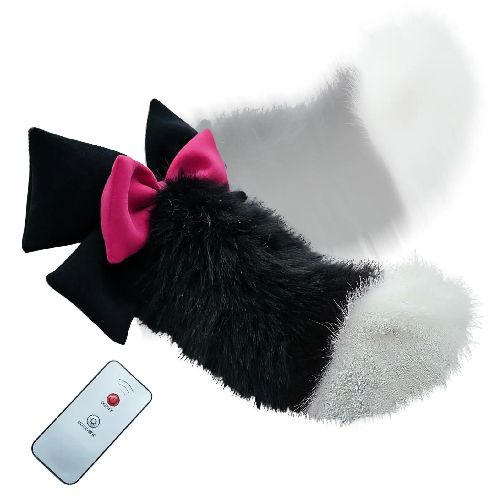 Moving Cat Tail Wireless Remote Control Self-Adhesive Movable Decoration Car Tail For Bumper Trunk RV Automotive Auto Vehicle
