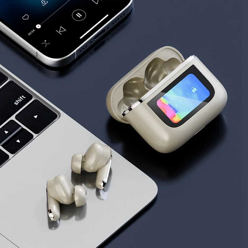 V8 Draadloze oortelefoon Oordopjes ANC Ruisonderdrukkende hoofdtelefoon In het oor Touchscreenbediening Headset