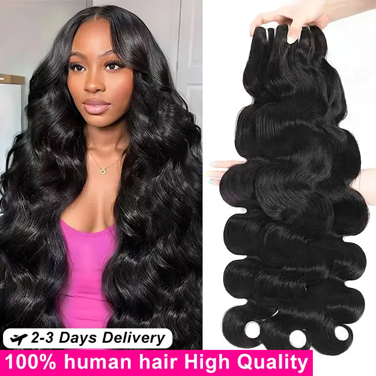 Extensions de Cheveux Humains Brésiliens Remy Non Traités 100% Naturels, Ondulés, Double Trame, 22 24 26 28 30 Pouces, 16A