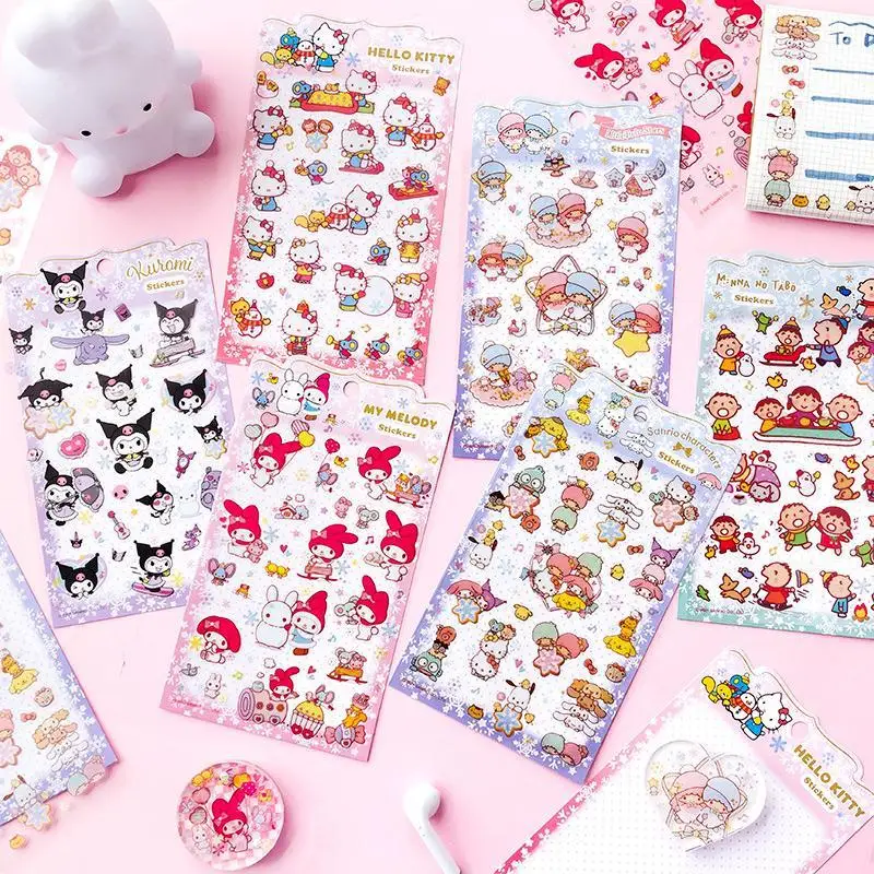 بولي كلوريد الفينيل سانريو شفافة ثلج ليتل توين ستارز جوكا لتقوم بها بنفسك جراب هاتف ملصقات الفتاة مذكرات الديكور رياض الأطفال لعبة مكافأة