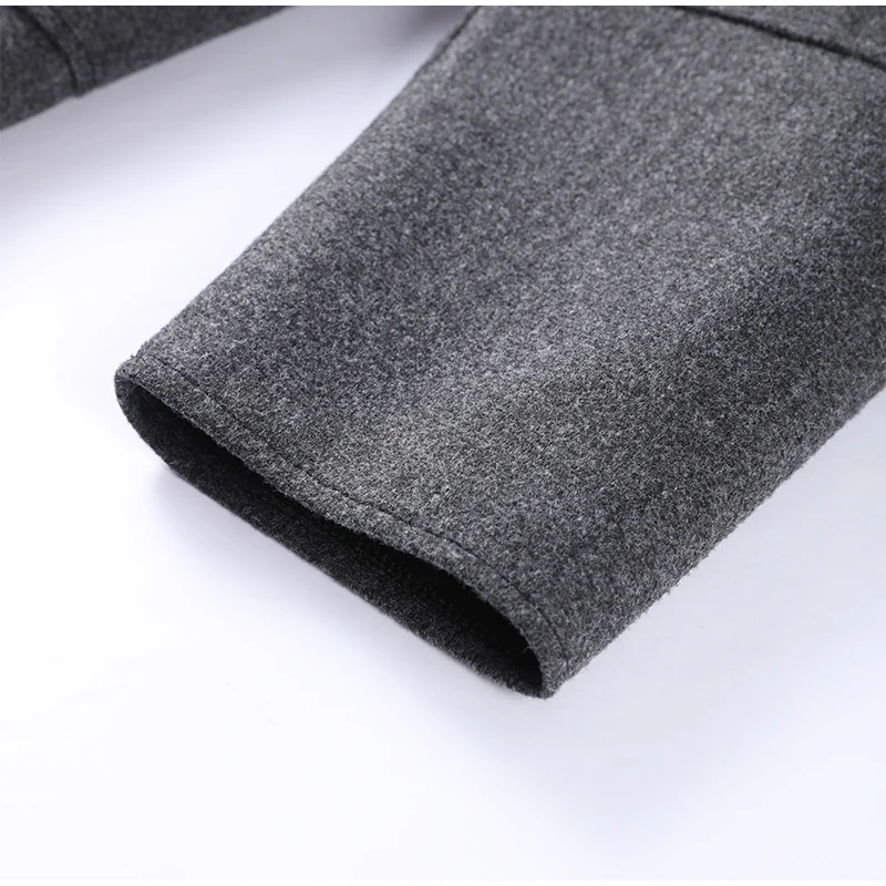 Vintage Damen Wollmantel mit Stehkragen, Einfarbig mit Taschen, Langarm Einreihige Jacke, Damenoberbekleidung Herbst Winter 2026 – Detail 5