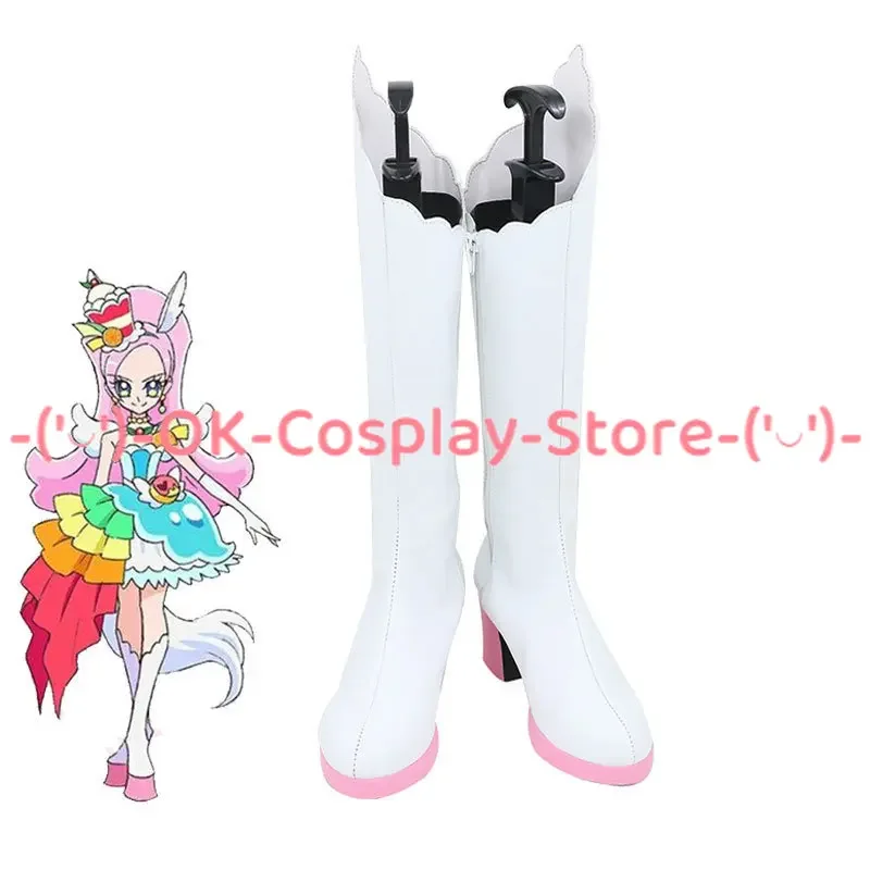 Kirary Kira Cosplay Shoes Anime KiraKira Pretty Cure A La Mode Cosplay PU Leather Shoes Halloween Party Boots Prop Custom Made