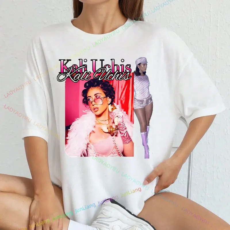 Kali Uchis New Ablum Orquiideas Cotton T-shirt Hip Hop O Collar Unisex Short-sleeved Shirt Fans Gift Harajuku Y2K Clothing