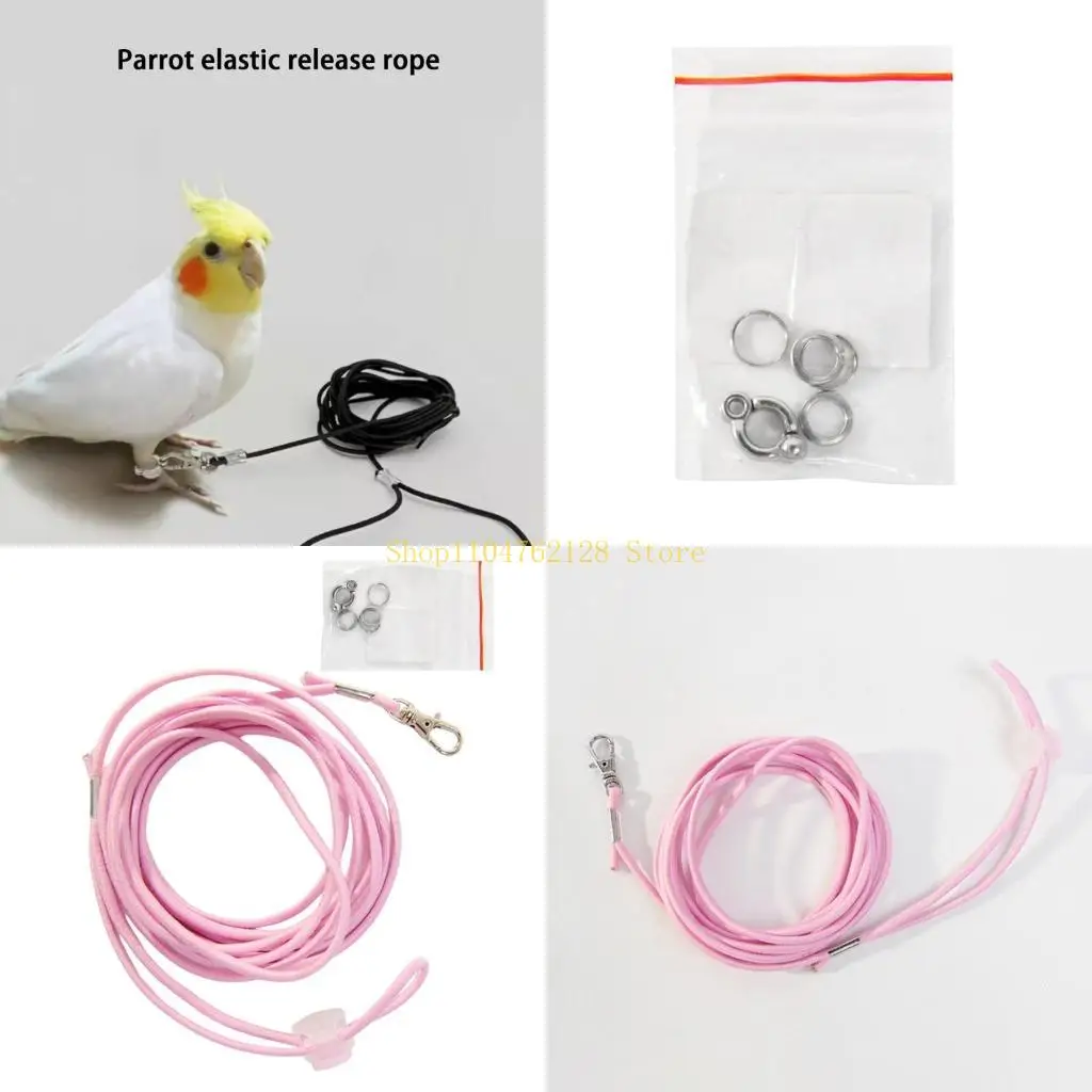 9.84Feet Elastic Pet Bird Leash with Adjustable Cord Lock Bird Flight Rope best sale