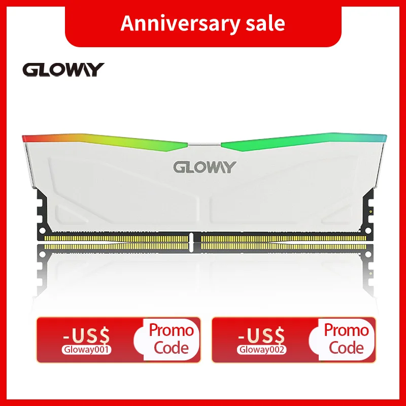 Gloway Memory RAM 32GB DDR4 3200mhz RGB (8GBX2) 3600mhz (16GBX2) Memoria DIMM For Desktop Computador