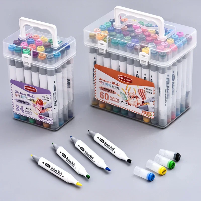 Rotulador de doble punta para estudiantes, pincel de arte, impermeable, Triangular, lavable, inodoro