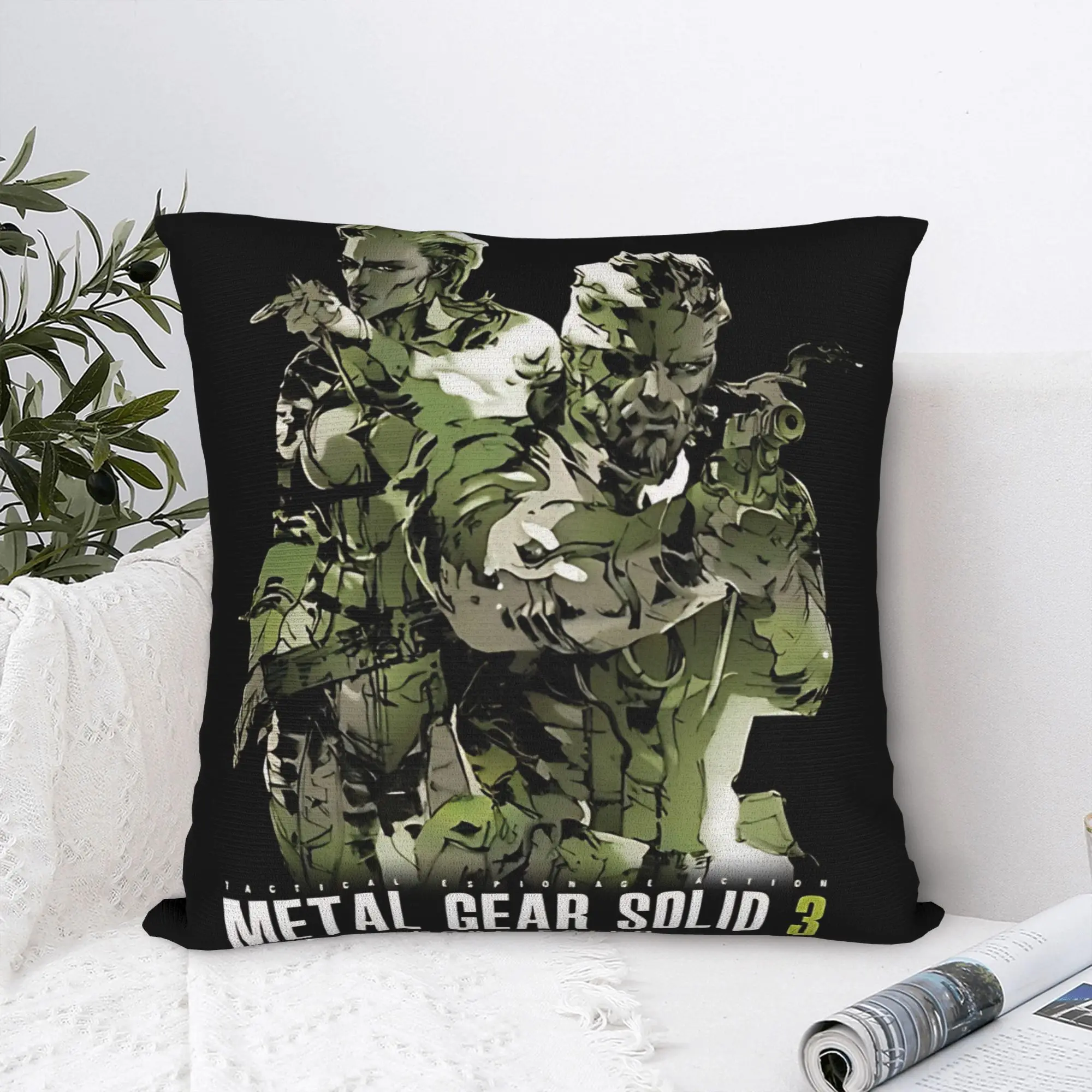 MGS 3 Metal Gear Solid Snake Eater Pillow Cover Novelty Pillow Case For Sofa Bedroom Home Decor Pillowcases Birthday Present