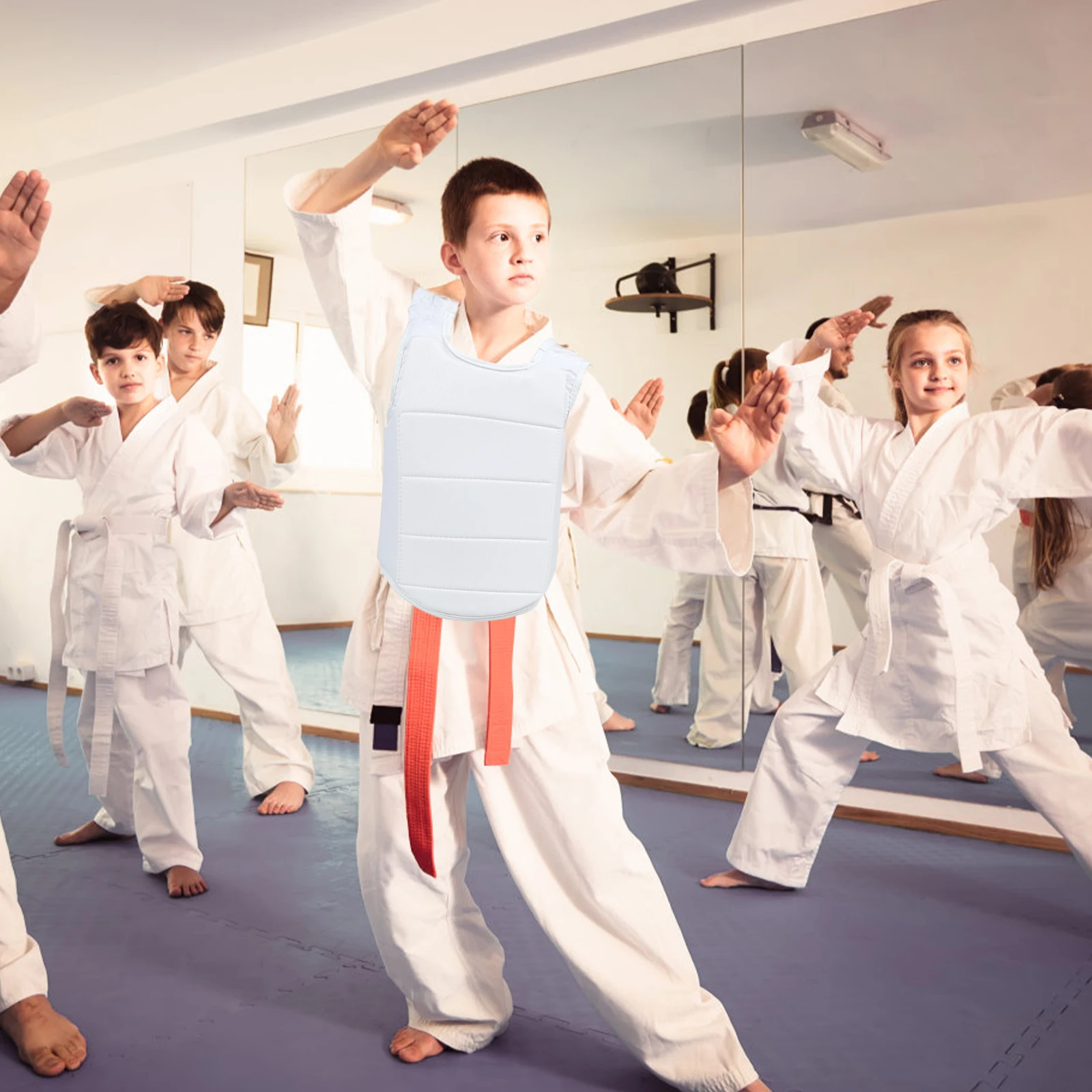 

1pc Professional Thickened Kids Chest Protector Double-Sided Impact Resistance For Boxing Kickboxing Taekwondo Karate Training