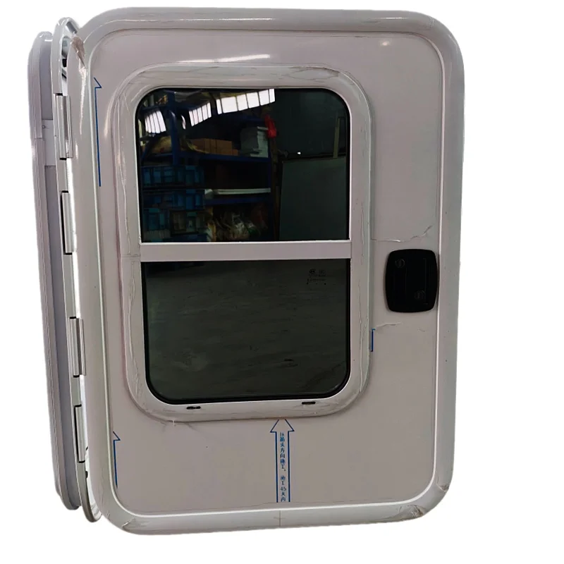 Factory Made 700x1000mm Teardrop Trailer Doors with Sliding Window Round Corner Aluminum Entrance Doors for Camping Trailer