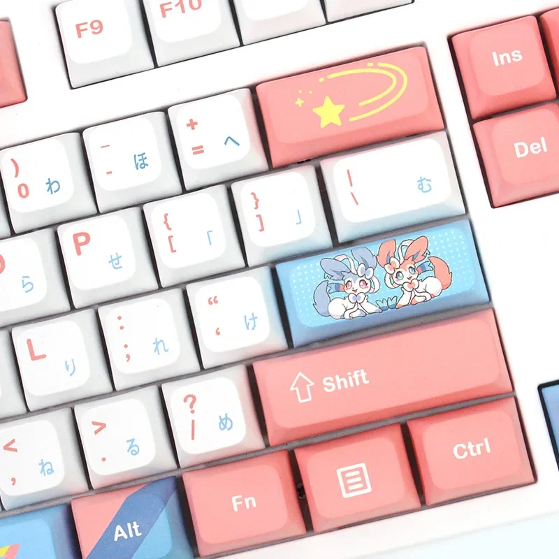 Cartoon Pokémon Sylveon Keycaps Anime Customized XDA Profile PBT Thermosublimation MX Switch Mechanical Keyboard Keycaps