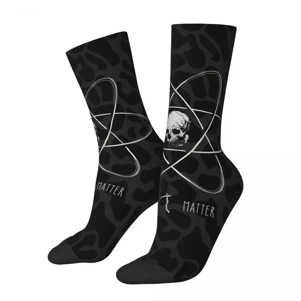 Crazy compression Dark Matter Sticker Sock for Men Harajuku Pearl Jam Seamless Pattern Crew Sock Novelty