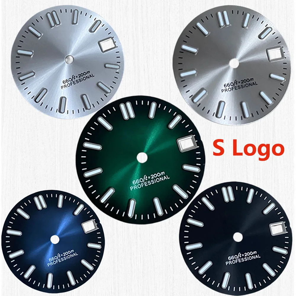 

5 Styles 28.5mm Watch Dial Green Luminous Sunray Dial Suit For NH35/NH36 Movement Watch Modification Accessories