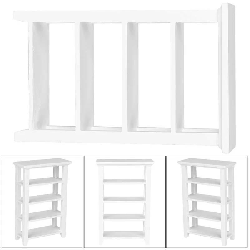 Miniature Furniture Model 4 Layers Shelf Display Rack 1: 12 Doll House Replacement-AT36