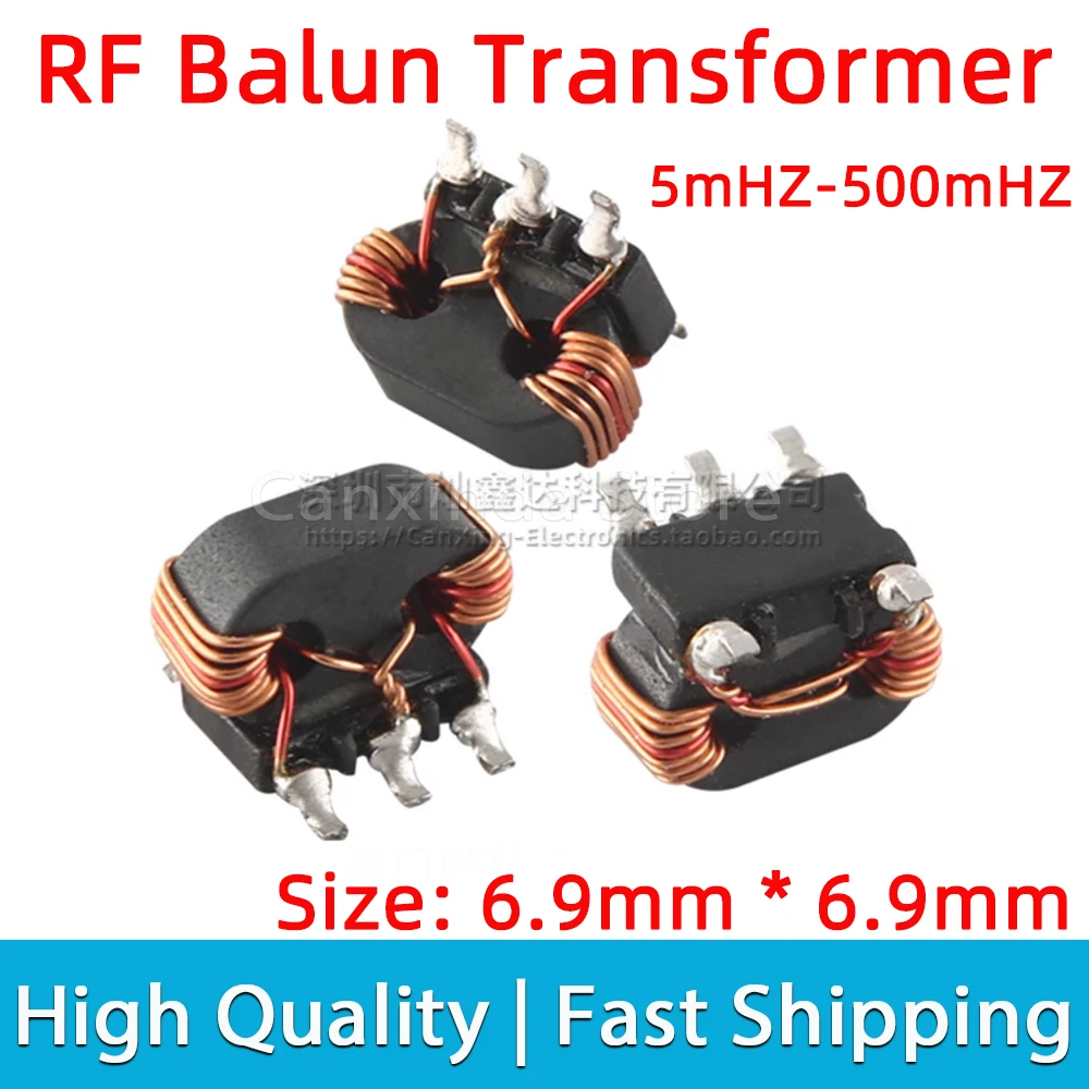 

5pcs SMD B5F Type RF Signal Balun Transformer 1:1CT Frequency 5MHz-500MHz Unbalanced Double Balanced Mixer Isolated Isolation