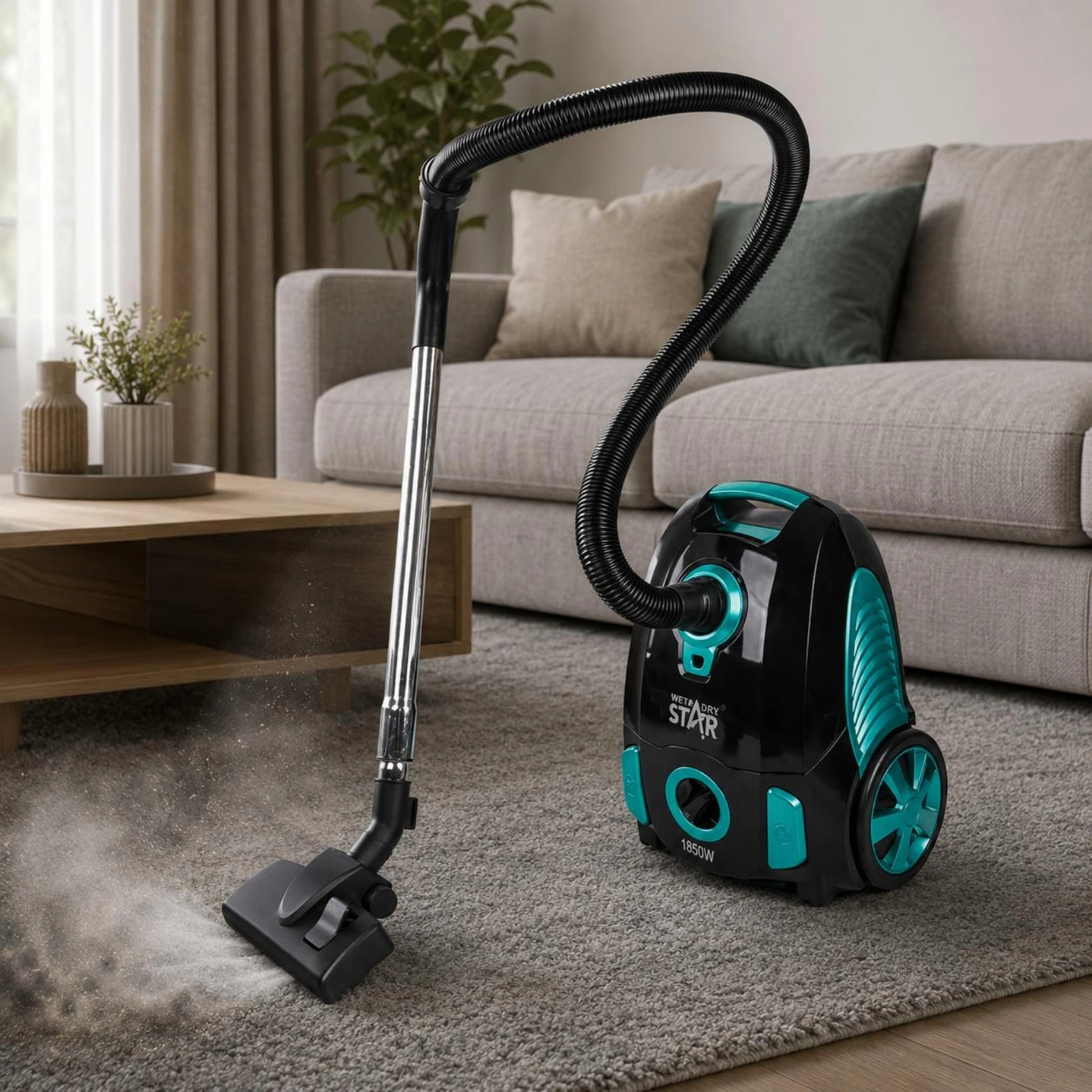 Bagged Canister Vacuum Telescopic Wand Canister Vacuum Home Appliance 1800 W Flexible Hose