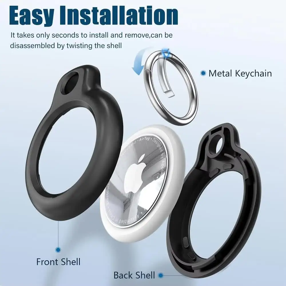 Case For Apple Air Tag Holder With Keychain Hard PC Anti-Drop Airtags Key Chain Hard PC AntiDrop Airtags Key Chain Air Tag Case