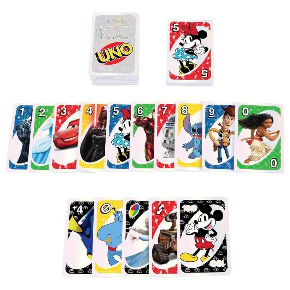 Mattel Games UNO Mickey Mouse Family Funny Entertainment Board Game Fun Playing Cards Gift Box Uno Card Game