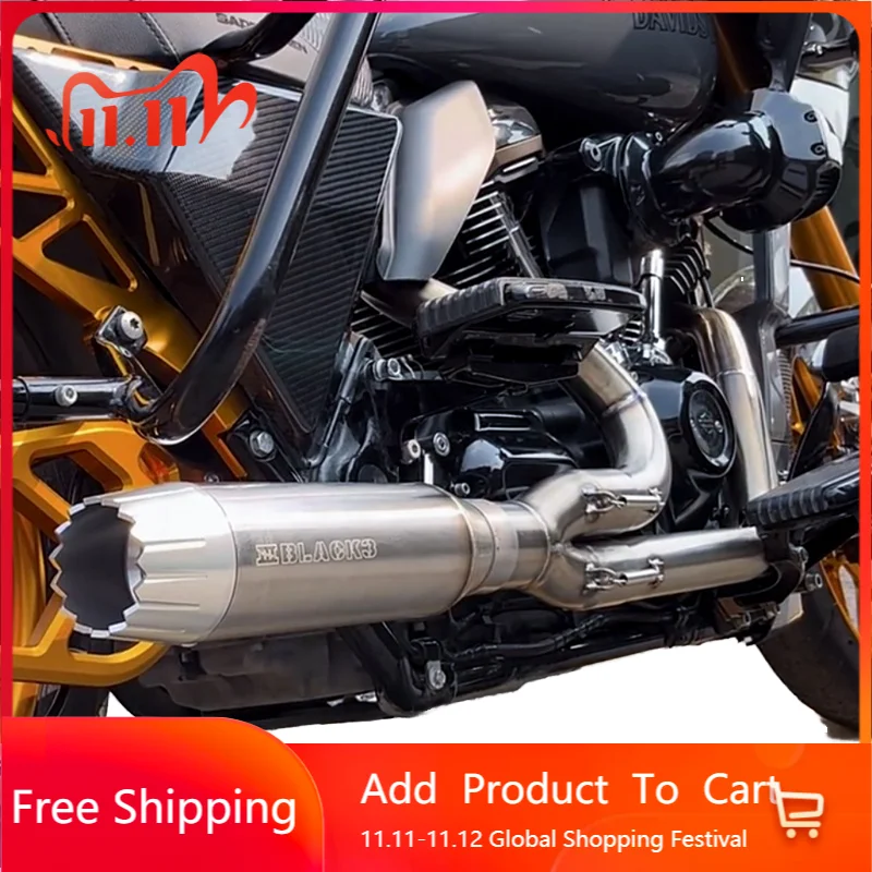 

STLF 2017-later HD Touring Motorcycle Exhaust System Size 2-into-1 Racing Stainless Steel Mufflers for Road Glide Street Glide