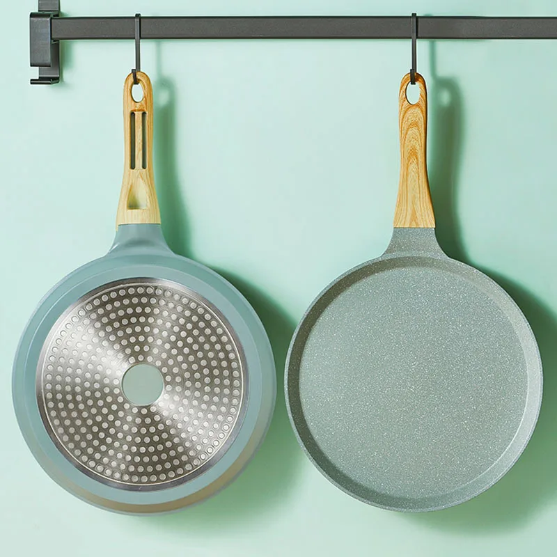 Extra Thick Nonstick Frying Pan Korean-Style Breakfast Griddle Pizza Baking Healthy Oil-Control for Gas/Induction Stoves