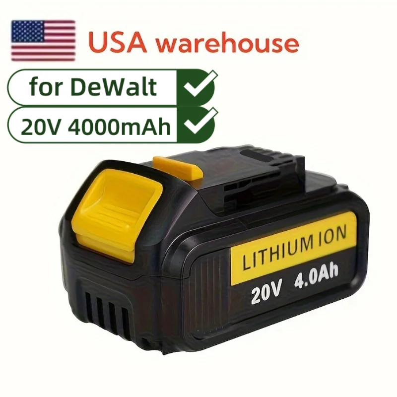 For DeWalt 20V 4Ah power tool lithium Batterie for Dewalt Tools DCB200 DCB184 DCB181 Replacement Li-ion Battery