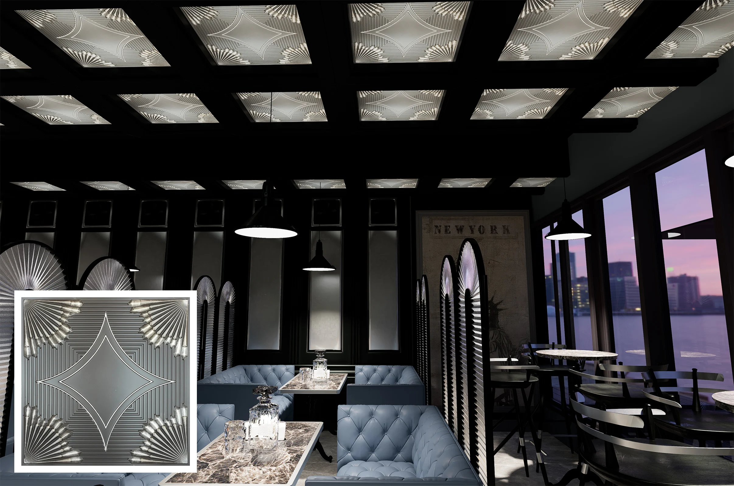 Pressed Tin ceiling tiles, Victorian style wall panels, for Nightclub 2'X2' Tiles PL81 Traditional silver 10tiles/lot