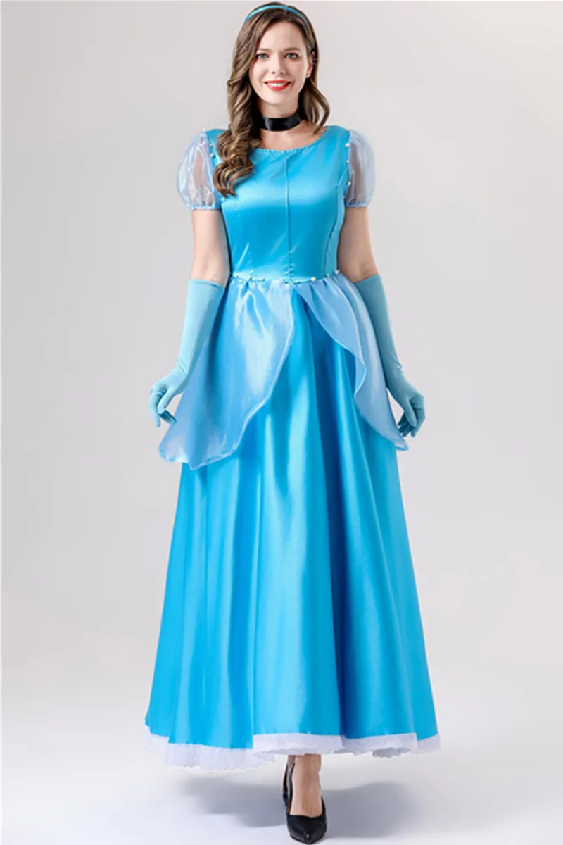 

Halloween Masquerade Anime Frozen Elsa Queen Cosplay Costume Carnival Party Fantasia Fairy Tales Cinderella Princess Fancy Dress