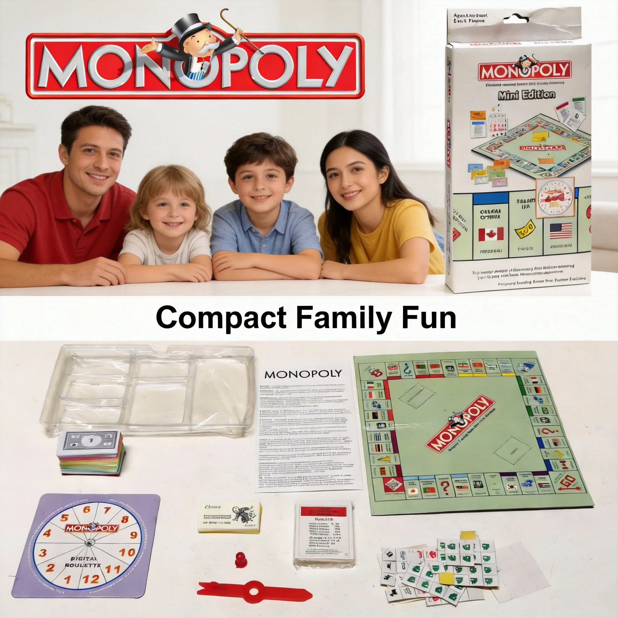 

Самая продаваемая и высоко оцененная мини-версия настольной игры MONOPOLY - компактное развлечение для семьи и путешествий