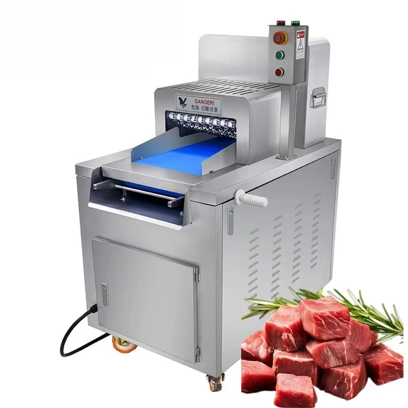 Food Grade Stainless Steel Hygienic Stable Uniform Energy Saving Slicing Processing Frozen Meat With Bone Dicer Machine